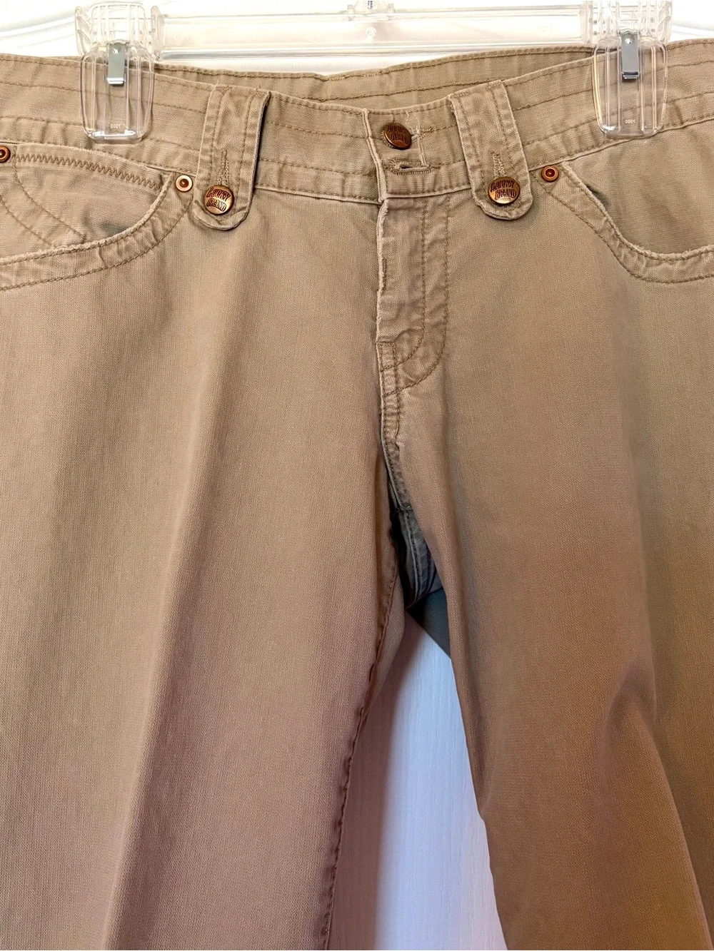 Lucky Brand Khaki Bootcut Pants Cotton Utility Cargo Size 29/8 EUC MidRise Tan